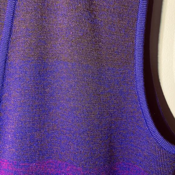 VTG Andrea Jovine Sweater Purple Hombre Maxi Wool Duster Vest Pockets Open M - Picture 3 of 10